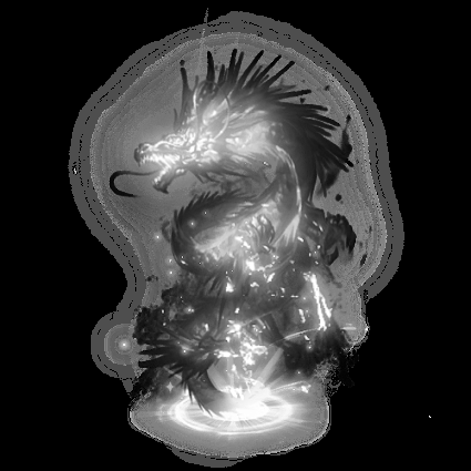 6个颜色不同的龙光柱