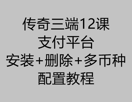 传奇三端12课：九龍安装/删除支付平台+多币种充值教程