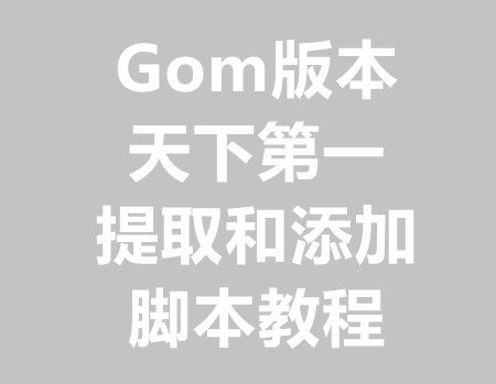 Gom添加天下第一脚本到版本里面教程