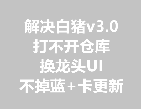 3.0打不开仓库+换龙头UI+不掉蓝+卡更新教程