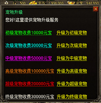 战神引擎召唤宠物+DB数据+升级Npc脚本